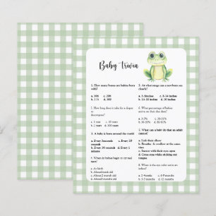 Papier Jeu de quiz bébé   Grenouille Baby Shower