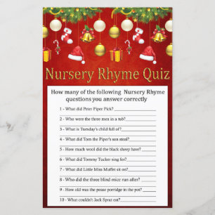Papier Jeu de quiz de Noël Coiffure de Noël