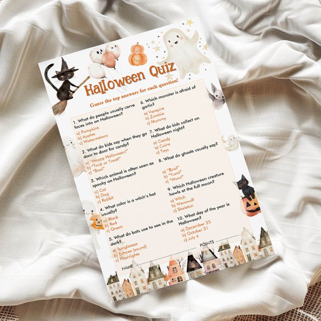 Papier Jeu de quiz pour enfants d'Halloween (Créateur téléchargé)