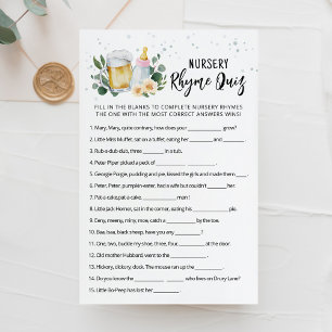 Papier Jeu de quiz sur les rimes de la nurserie Baby Is B