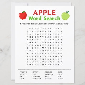 Papier Jeu de recherche Apple Word