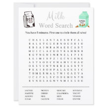 Jeu de recherche de mot de lait