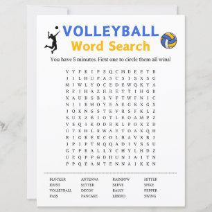 Papier Jeu de recherche de mot volleyball
