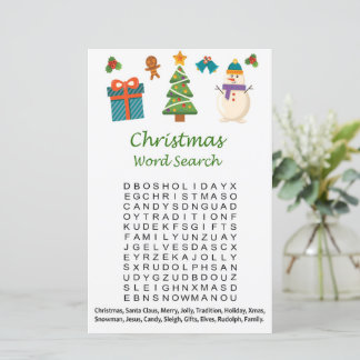 Papier Jeu de recherche de mots bonhomme de neige Noël
