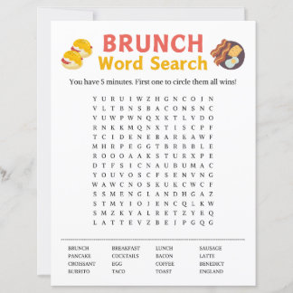 Papier Jeu de recherche de mots Brunch