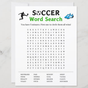 Papier Jeu de recherche de mots de football
