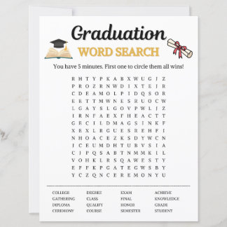 Papier Jeu de recherche de mots de remise de diplôme