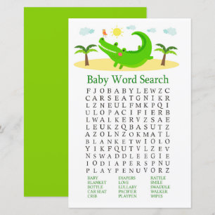 Papier Jeu de recherche de mots pour Baby Shower Alligato