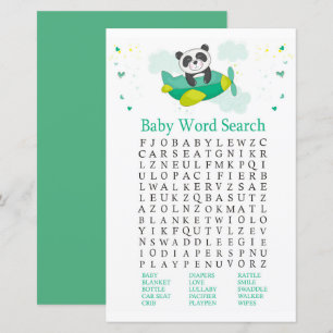 Papier Jeu de recherche de mots pour Baby Shower avec un 