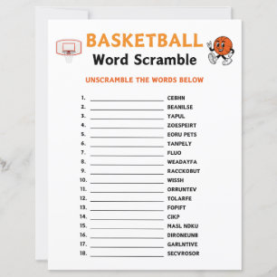 Papier Jeu de rugissement de mot de basket-ball