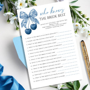 Papier Jeu de Salle de Mariage Blue Qui Connaît le mieux