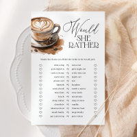 Jeu de Salle de Mariage Café 'Would She Rather'