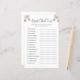 Papier Jeu de Salle de Mariage Floral "Réfléchissez Vite"