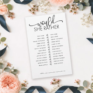 Papier Jeu de Salle de Mariage Minimaliste 'Would She Rat