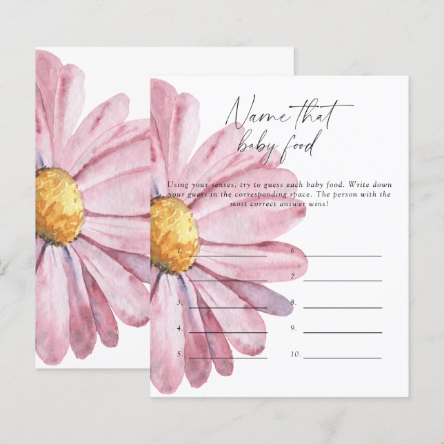 Papier Jeu de shower pour bébé - Daisy (Devant / Derrière)
