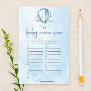 Papier Jeu de société de bain de bébé de course de nom de