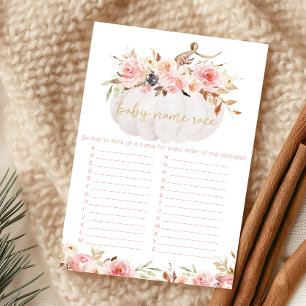 Papier Jeu de société de nom de bébé Citrouille Florale R