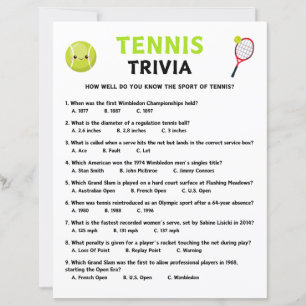 Papier Jeu de tennis Trivia