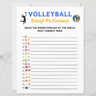 Papier Jeu de volleyball Emoji Pictionary