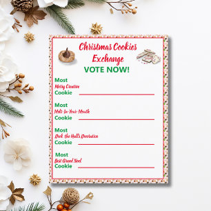 Papier Jeu de vote pour l'échange de biscuits de Noël à l