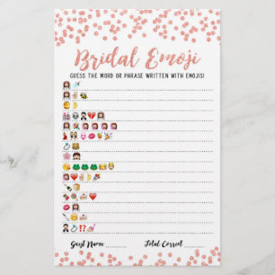Papier Jeu d'emoji de mariage avec réponses Jeu de shower