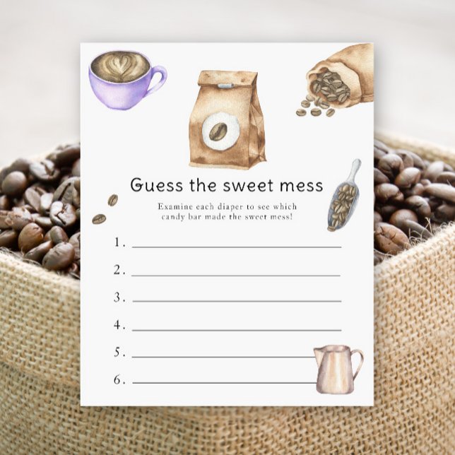 Papier Jeu devinez le doux désordre Baby shower café bébé (Créateur téléchargé)