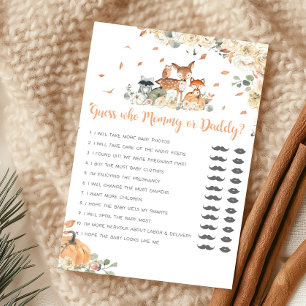 Papier Jeu Devinez Maman ou Papa Animal de la Forêt d'Aut