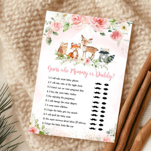 Papier Jeu Devinez Maman ou Papa Fleurs Roses Forêt