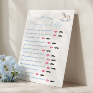 Papier Jeu "Devinez qui" pour Baby Shower Cheval à Bascul