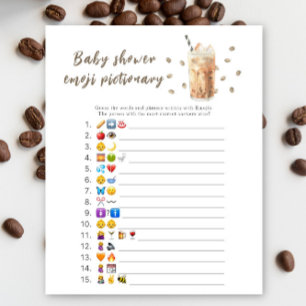 Papier Jeu d'images Emoji Baby shower Baby est en train d