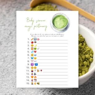 Papier Jeu d'images Emoji Baby Shower Matcha