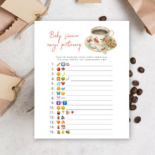 Papier Jeu d'images Emoji pour la baby shower où bébé est
