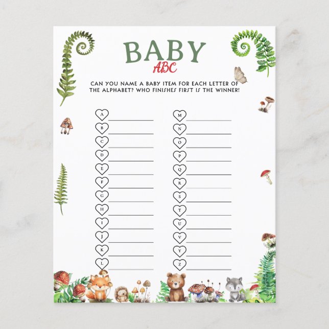 Papier jeu d'objets bébé ABC bébé (Devant)