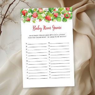 Papier Jeu d'objets bébé pour Baby Shower fraise