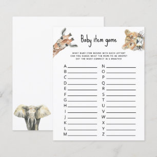 Papier Jeu d'objets pour bébé - Baby shower animaux de sa