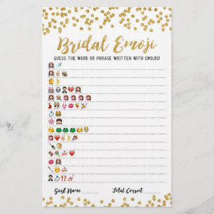 Papier Jeu émoji nuptiale avec réponses Jeu douche nuptia
