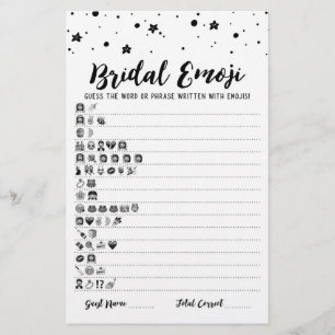 Papier Jeu émoji nuptiale avec réponses Jeu douche nuptia
