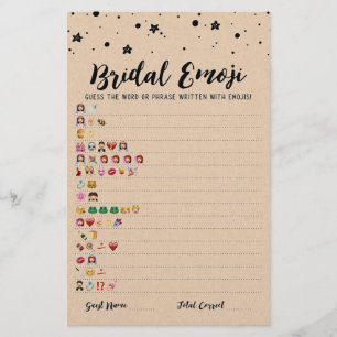 Papier Jeu émoji nuptiale avec réponses Jeu douche nuptia