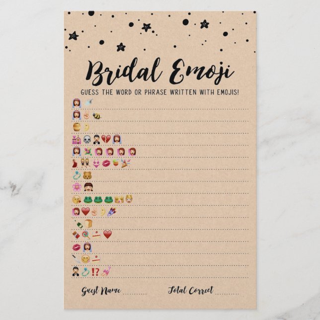 Papier Jeu émoji nuptiale avec réponses Jeu douche nuptia (Devant)