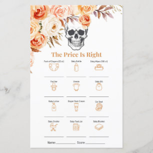 Papier Jeu Floral Crâne Halloween Gothique The Price is R
