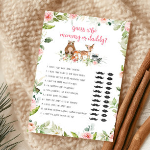 Papier Jeu floral de devinette Maman ou Papa en forêt