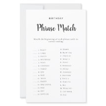 Jeu imprimable de correspondance de phrases d'anni
