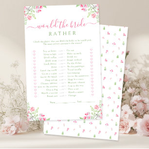 Papier Jeu 'La mariée préférerait-elle' avec des fleurs r