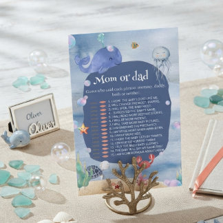 Papier Jeu Maman ou Papa Créature Océanique Vous Voir Bie