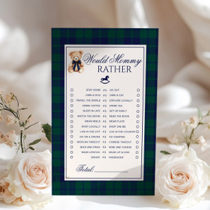 Papier Jeu plutôt ours en peluche Navy carreaux