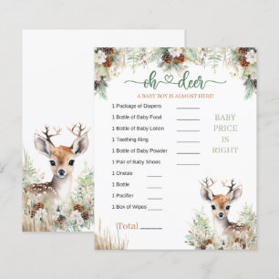 Papier Jeu pour Baby Shower Garçon Cerf de la Forêt