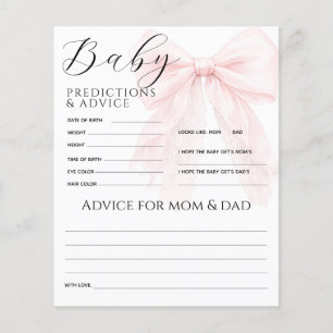 Papier Jeu pour Baby Shower Moderne Fille Ruban Rose