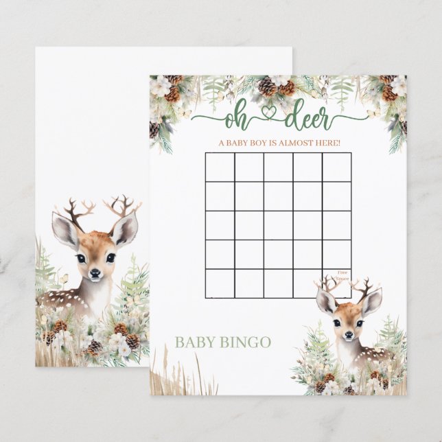 Papier Jeu pour une Baby Shower Garçon sur le thème du Ce (Devant / Derrière)