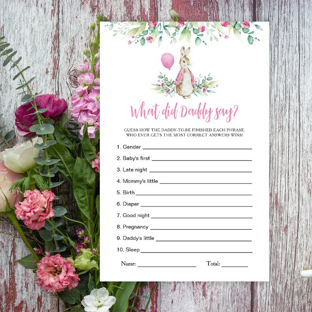 Papier Jeu Que Dit Papa Peter Rabbit (Créateur téléchargé)