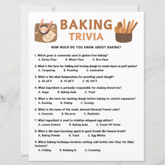 Papier Jeu Trivia Baking